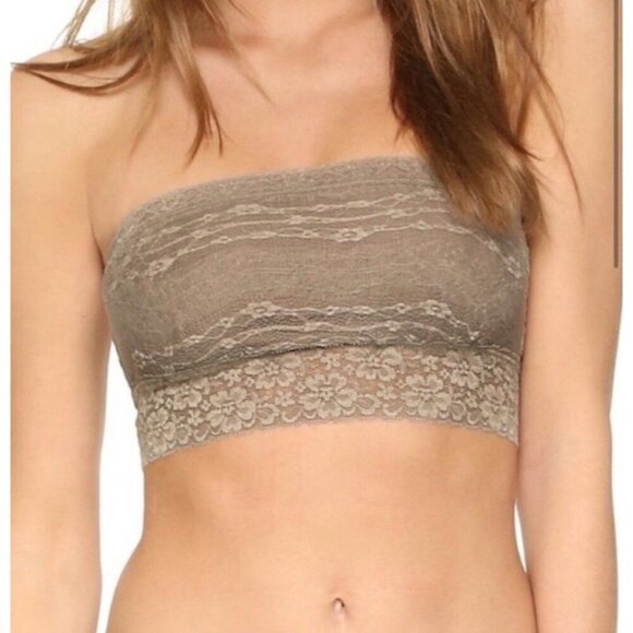 Free People Other - Intimately Free People Lacey Bandeau Strapless Bra Taupe Brown Women's Xs NWT